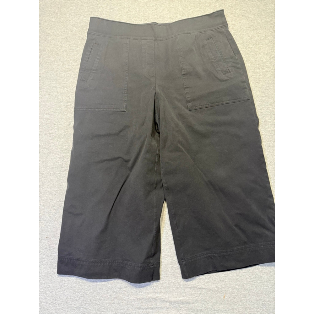 Women's Spanx Black 1X Cropped Wide Leg Pants